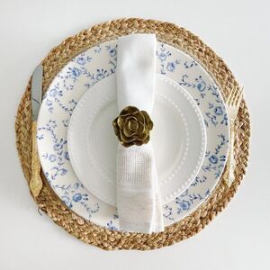 Elegant Rose Napkin Rings – Antique Gold Handmade - Wedding Party Event Planner